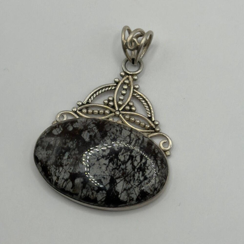 925 Sterling Silver Large Stone Pendant Lot Blue Lace Agate - Picture 7 of 7